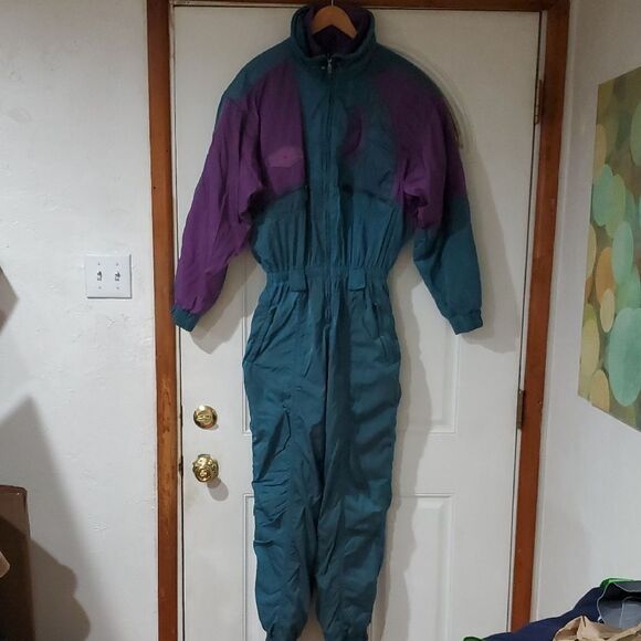 Vintage Silvy Teal and Purple Retro Style Winterbraid Ski Suit Made In Italy - Picture 3 of 15